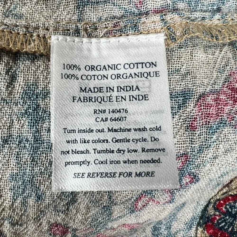 Faherty B. Yellowtail Womens Floral Ruffle Trim Bodhi Top Blouse Size L  NEW - Picture 8 of 11